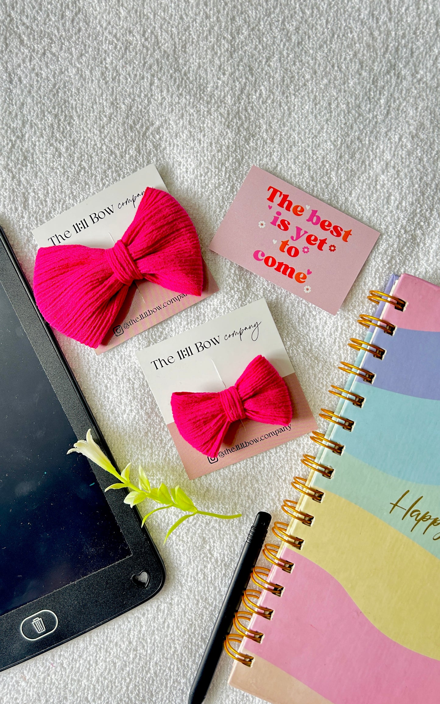 Ribbed bows-Big and mini ones ๐ฉท๐๐งก