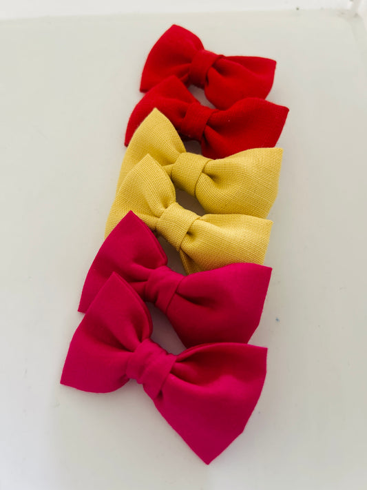 PINK 🩷 YELLOW 💛 RED ❤️ hair bow clips.