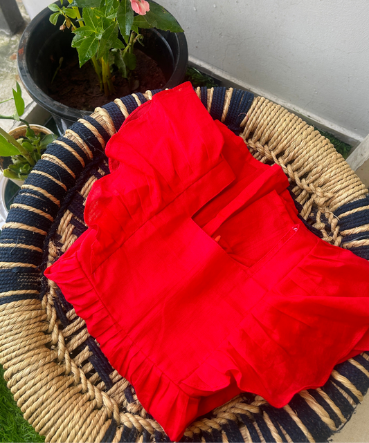#A# 002D Valentine edition❤️🌿 - Red flared dress with bows ✨.