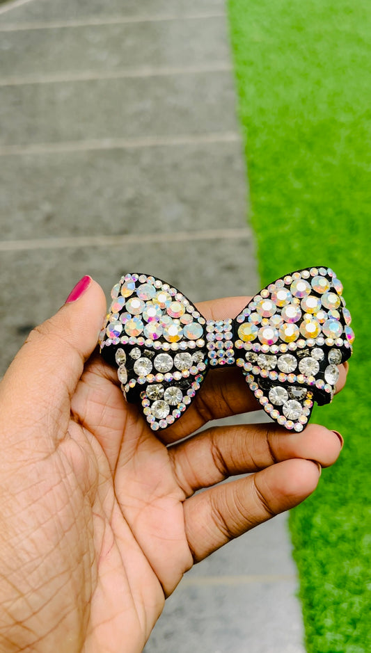 #A# 001 “BEJEWELLED bows” ✨🎀. Black/Silver/Pink.