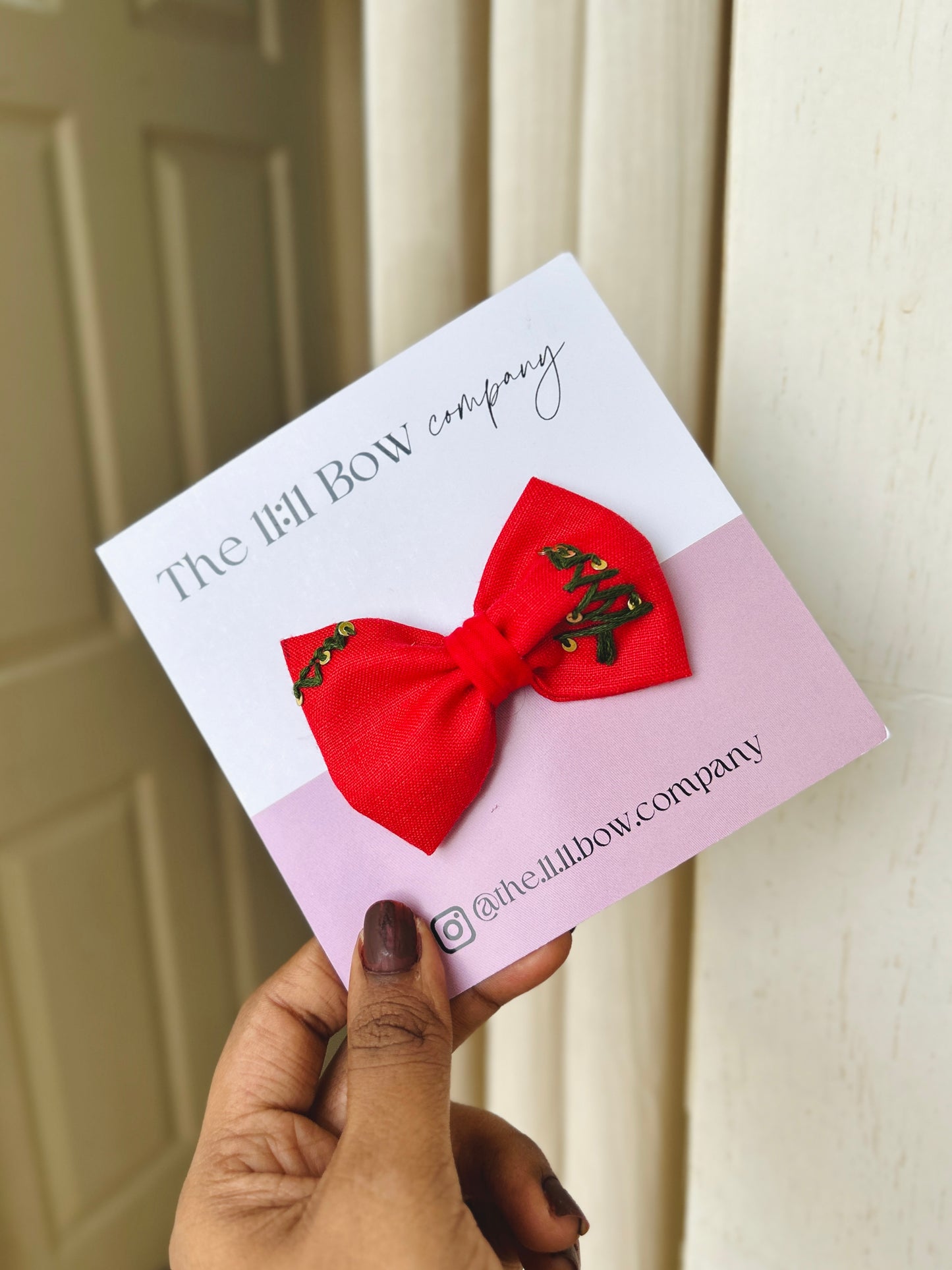 #A# 008 Christmas collections🎄- Red Christmas tree bow clip 🎄✨.