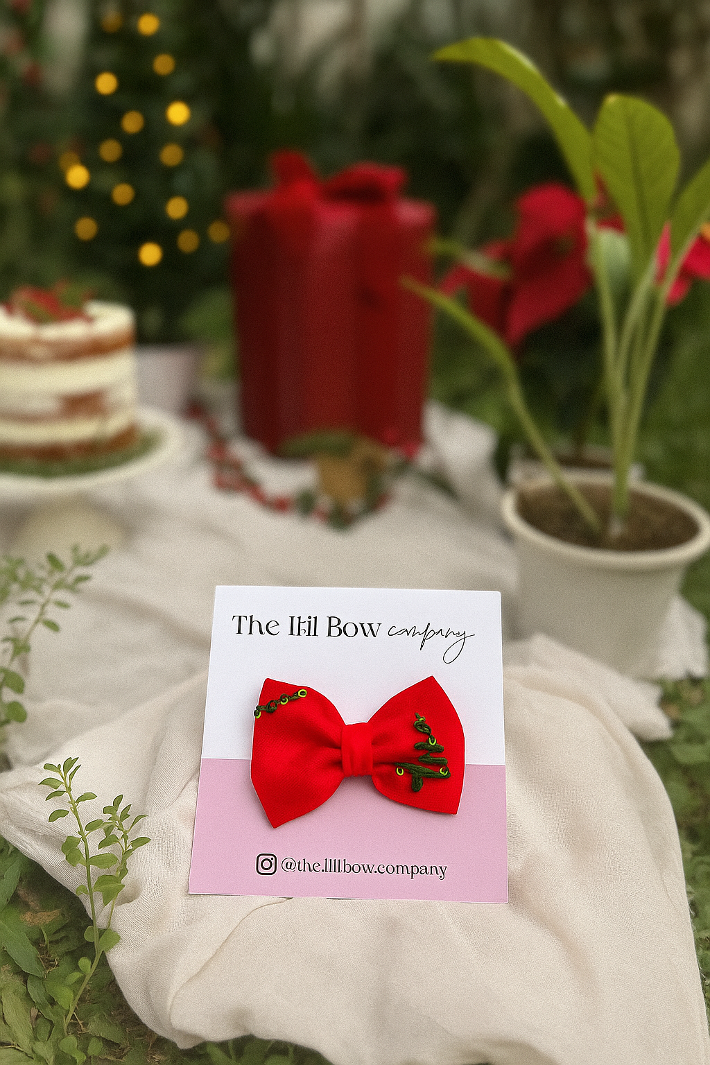 #A# 008 Christmas collections🎄- Red Christmas tree bow clip 🎄✨.