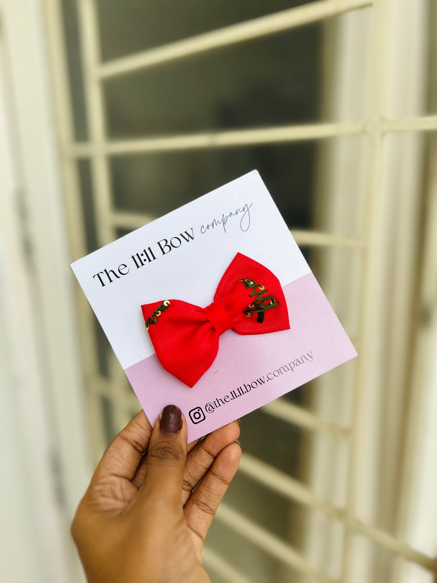 #A# 008 Christmas collections🎄- Red Christmas tree bow clip 🎄✨.